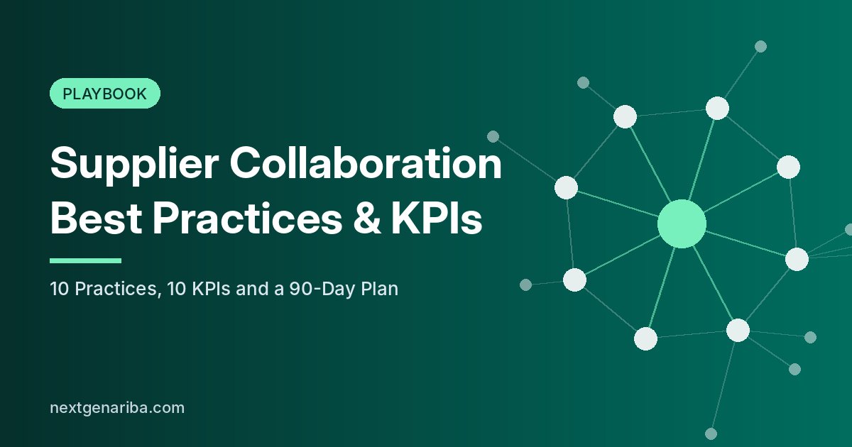 Network diagram showing supplier collaboration best practices and KPIs